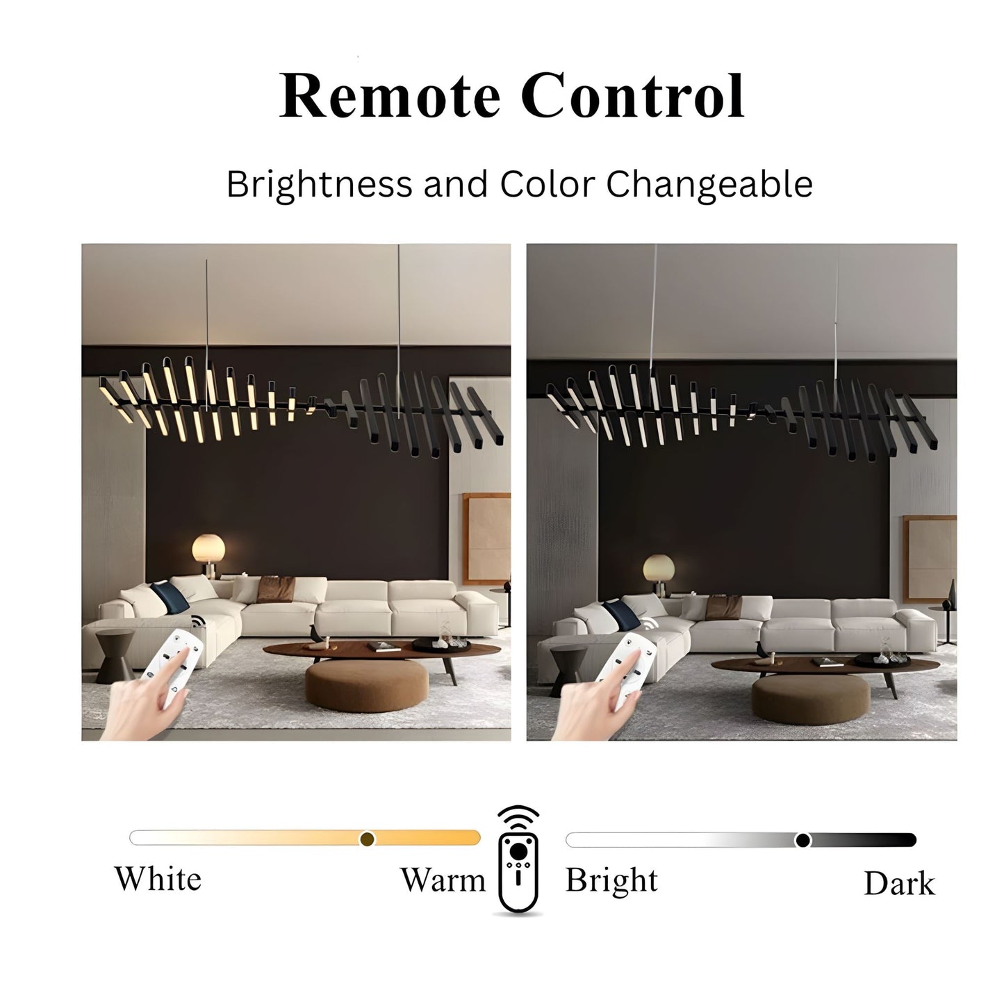 Sonata | Modern Chandelier Light with Adjustable Brightness & Color Temperature | Elegant Pendant for Dining Room Spaces 7