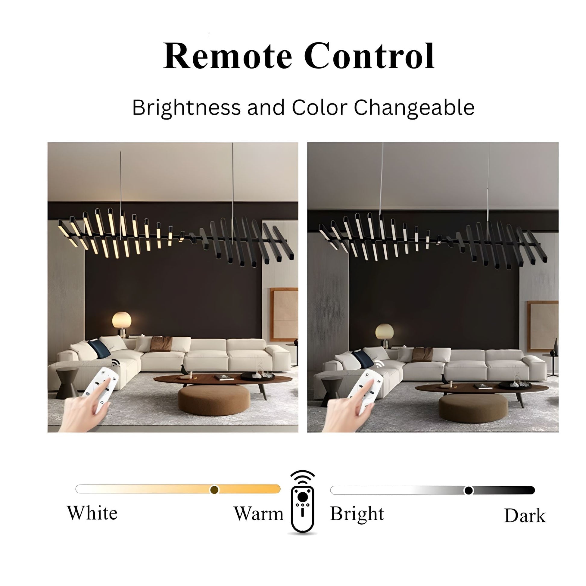 Sonata | Modern Chandelier Light with Adjustable Brightness & Color Temperature | Elegant Pendant for Dining Room Spaces 7
