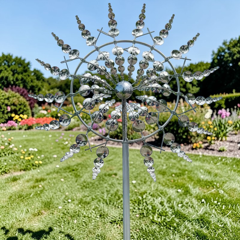 Twilight Twirl | Metal Wind Spinner with Weather-Resistant Design | Kinetic Art for Enchanting Garden Decor 7