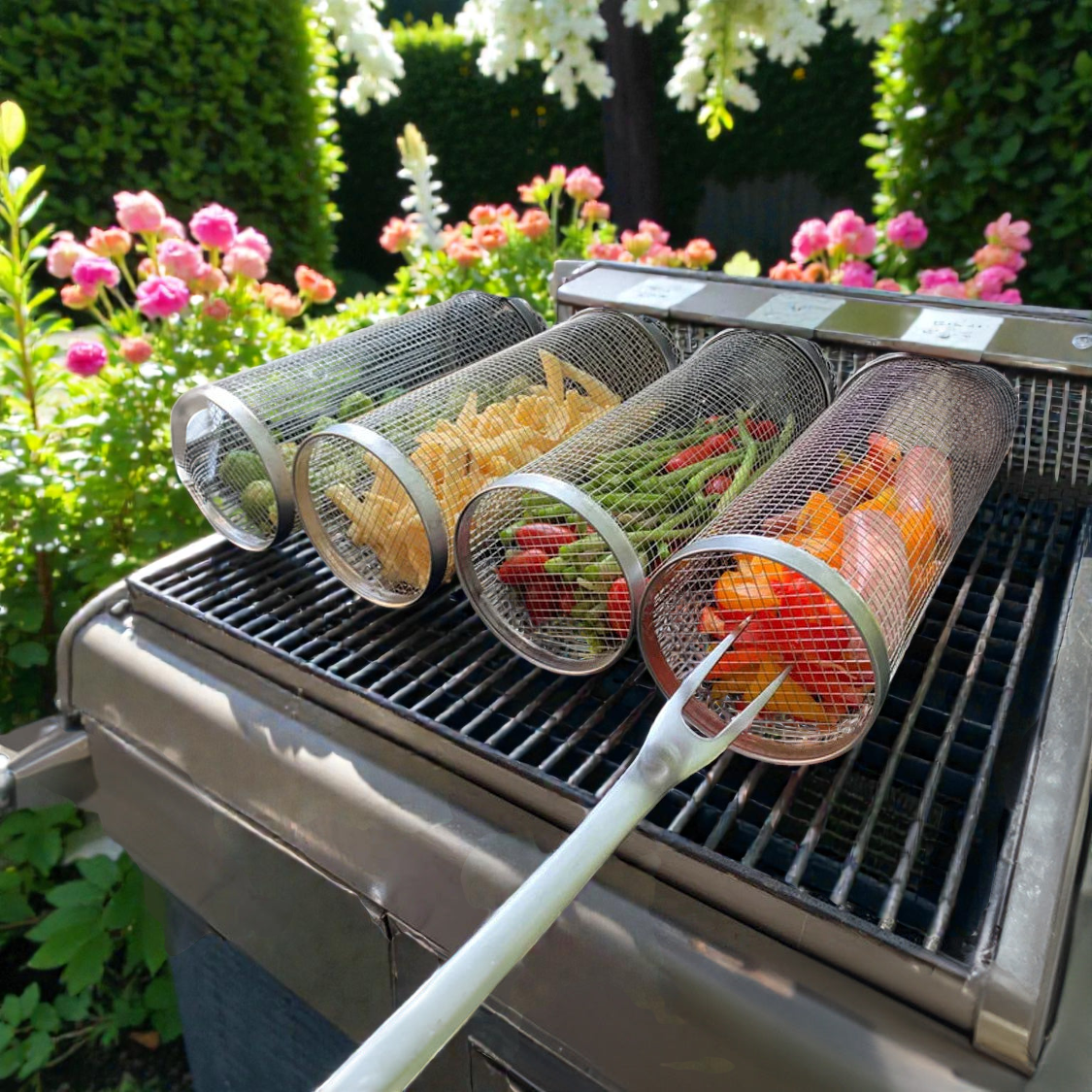 Ultimate Grill Basket | Stainless Steel BBQ Grill Basket with 360-Degree Design | Vegetable and Meat Grill Basket for Perfectly Cooked Meals 0