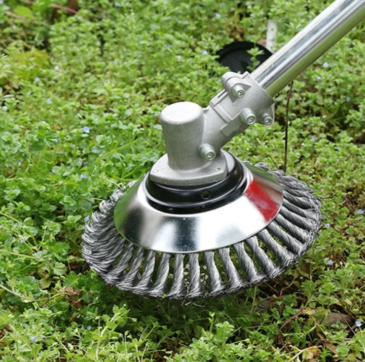 Universal Carbon Steel Weed Brush Trimmer with Twisted Wire Bristles | Efficient Weed Removal for Driveways and Patios 2