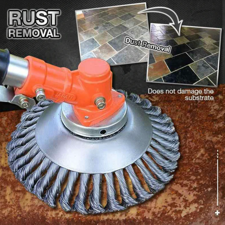 Universal Carbon Steel Weed Brush Trimmer with Twisted Wire Bristles | Efficient Weed Removal for Driveways and Patios 3