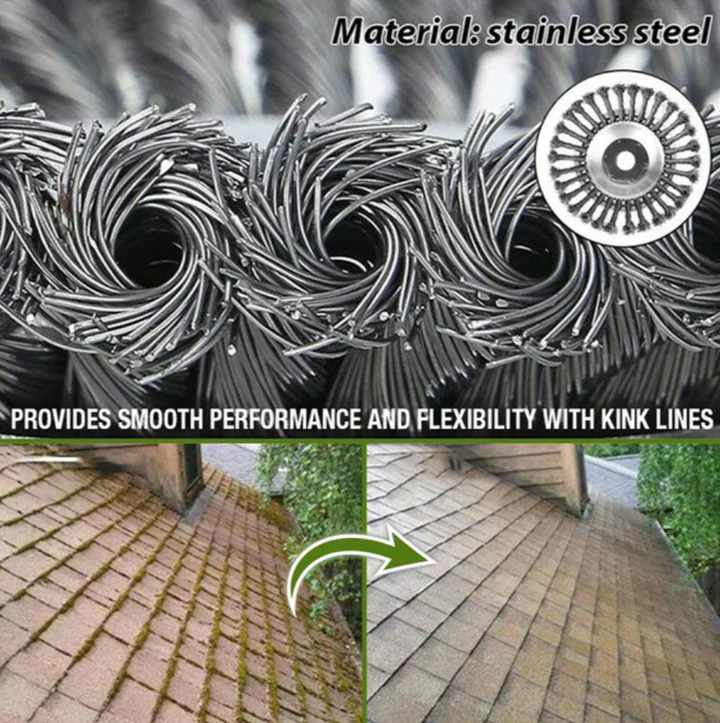 Universal Carbon Steel Weed Brush Trimmer with Twisted Wire Bristles | Efficient Weed Removal for Driveways and Patios 4