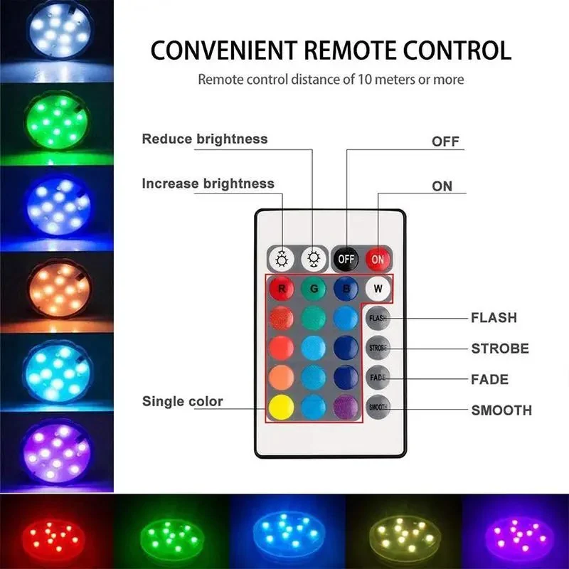 Vibrant Submersible LED Pool Light with Remote Control & 16 Color Options | Perfect for Swimming Pools, Fountains, and Aquariums 6