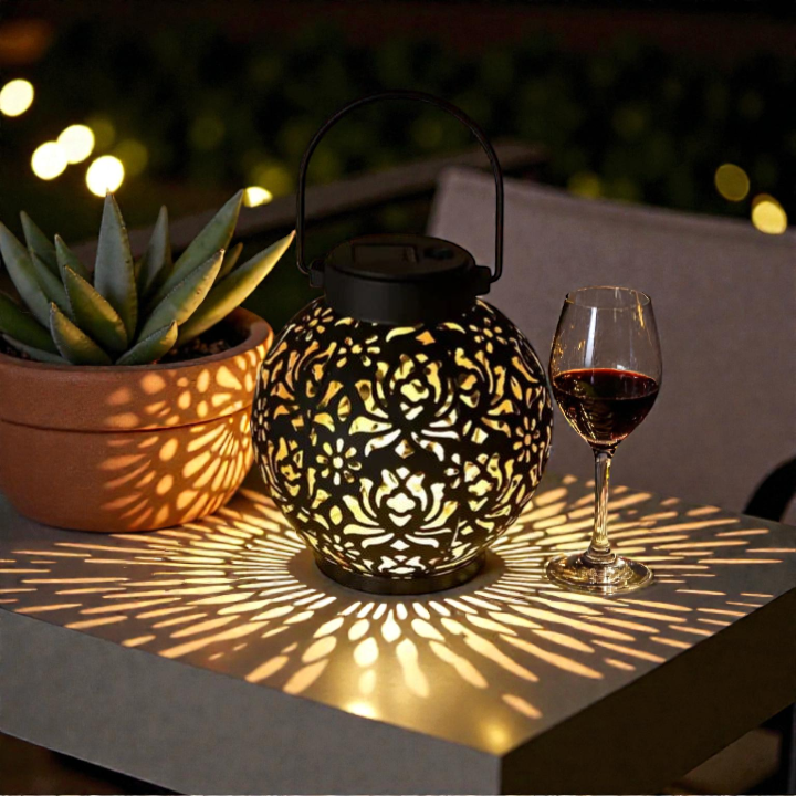 Outdoor Solar Hanging Pendant Light with Remote Control | Weatherproof Design for Patios and Gardens