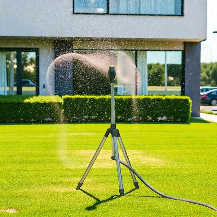 High Pressure Tripod Sprinkler | 360° Coverage with Adjustable Height | Efficient Garden Irrigation Tool