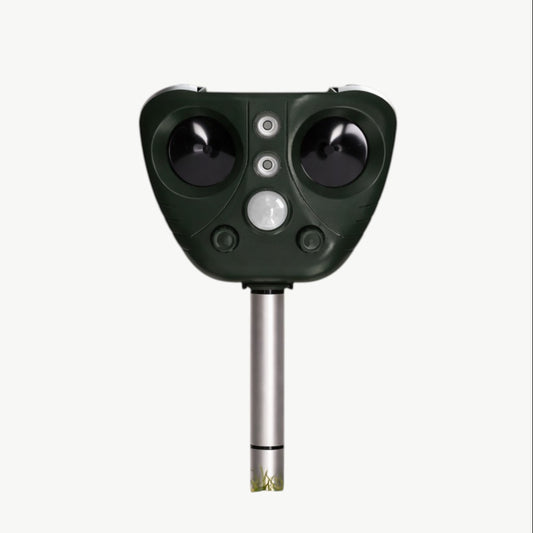 EcoGuard | Ultrasonic Bird Repeller with Solar Power & LED Lights | Effective Bird Deterrent for Garden Protection